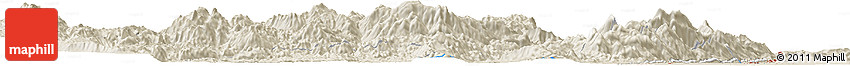 Shaded Relief Horizon Map of the Area around 7° 41' 23" S, 36° 37' 30" E