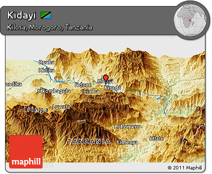 Physical Panoramic Map of Kidayi