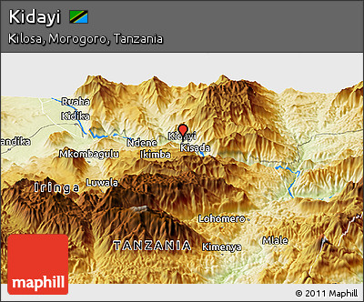 Physical Panoramic Map of Kidayi