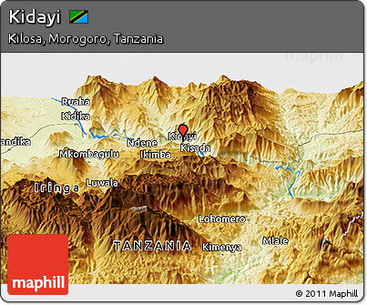 Physical Panoramic Map of Kidayi
