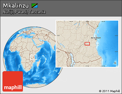 Shaded Relief Location Map of Mkalinzu