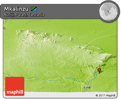 Physical Panoramic Map of Mkalinzu