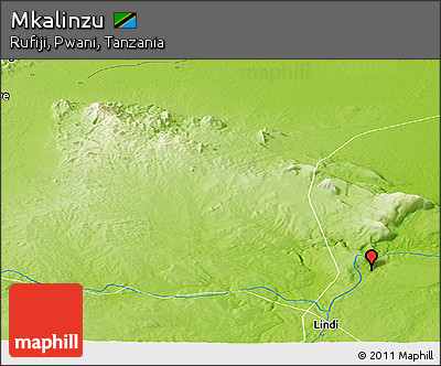 Physical Panoramic Map of Mkalinzu