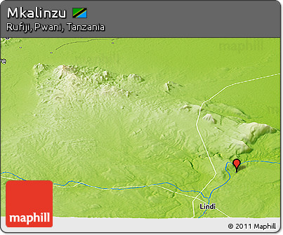 Physical Panoramic Map of Mkalinzu