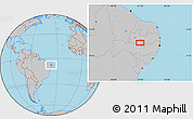 Gray Location Map of the area around 7° 41' 23" S, 37° 19' 30" W