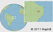 Savanna Style Location Map of the area around 7° 41' 23" S, 37° 19' 30" W