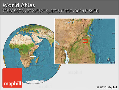 Satellite Location Map of the Area around 7° 41' 23" S, 38° 19' 30" E