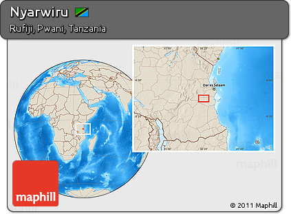 Shaded Relief Location Map of Nyarwiru