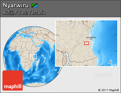 Shaded Relief Location Map of Nyarwiru