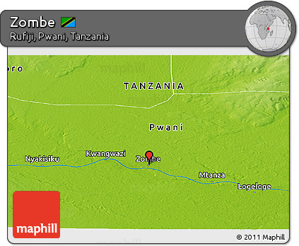Physical Panoramic Map of Zombe