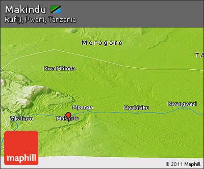 Physical Panoramic Map of Makindu