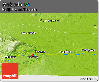 Physical Panoramic Map of Makindu