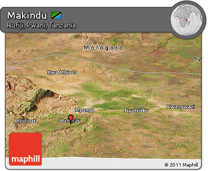 Satellite Panoramic Map of Makindu