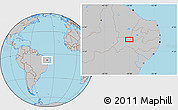 Gray Location Map of the area around 7° 41' 23" S, 39° 1' 29" W