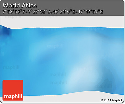 Physical 3D Map of the Area around 7° 41' 23" S, 46° 49' 30" E