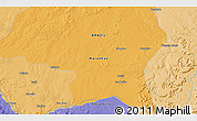 Political 3D Map of the area around 7° 41' 23" S, 46° 40' 29" W