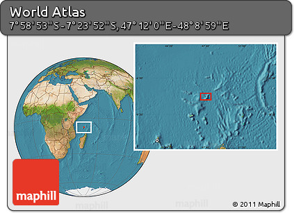 Satellite Location Map of the Area around 7° 41' 23" S, 47° 40' 29" E