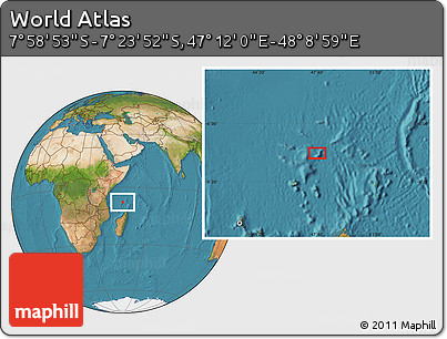 Satellite Location Map of the Area around 7° 41' 23" S, 47° 40' 29" E
