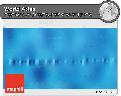 Shaded Relief 3D Map of the Area around 7° 41' 23" S, 4° 10' 30" W