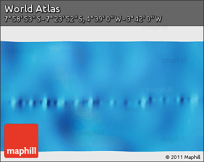 Shaded Relief 3D Map of the Area around 7° 41' 23" S, 4° 10' 30" W