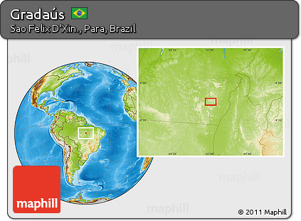 Physical Location Map of Gradaús