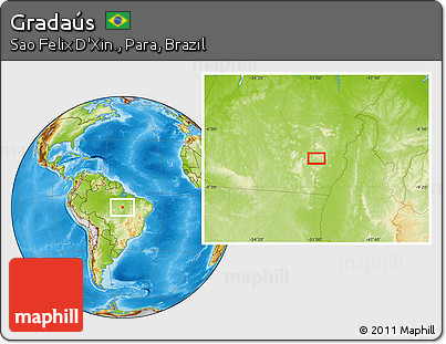 Physical Location Map of Gradaús