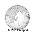 Outline Map of the Area around 7° 41' 23" S, 53° 37' 30" E, rectangular outline