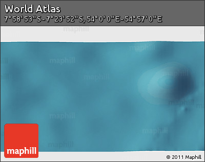 Satellite 3D Map of the Area around 7° 41' 23" S, 54° 28' 30" E