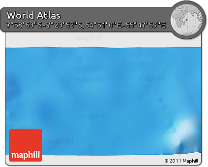 Physical 3D Map of the Area around 7° 41' 23" S, 55° 19' 30" E