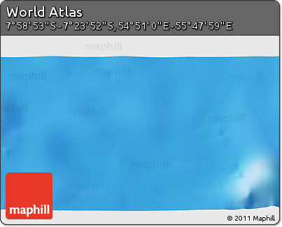 Physical 3D Map of the Area around 7° 41' 23" S, 55° 19' 30" E