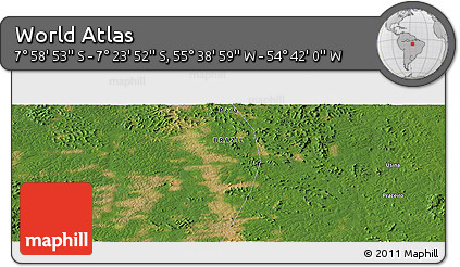 Satellite Panoramic Map of the Area around 7° 41' 23" S, 55° 10' 29" W