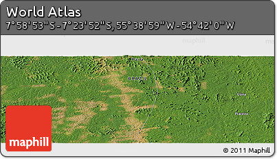 Satellite Panoramic Map of the Area around 7° 41' 23" S, 55° 10' 29" W