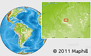 Physical Location Map of the area around 7° 41' 23" S, 56° 1' 29" W