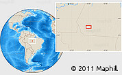 Shaded Relief Location Map of the area around 7° 41' 23" S, 56° 1' 29" W