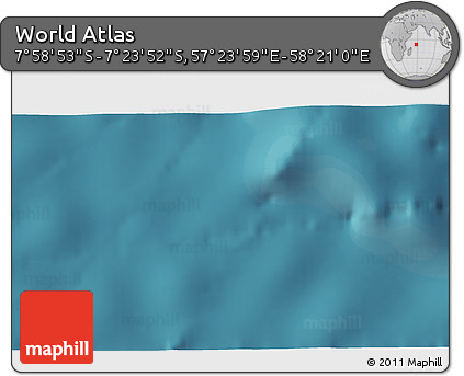 Satellite 3D Map of the Area around 7° 41' 23" S, 57° 52' 30" E