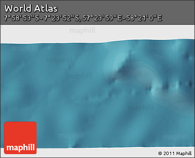 Satellite 3D Map of the Area around 7° 41' 23" S, 57° 52' 30" E