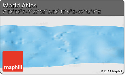 Physical Panoramic Map of the Area around 7° 41' 23" S, 58° 43' 30" E