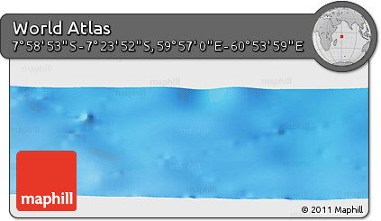 Physical Panoramic Map of the Area around 7° 41' 23" S, 60° 25' 29" E