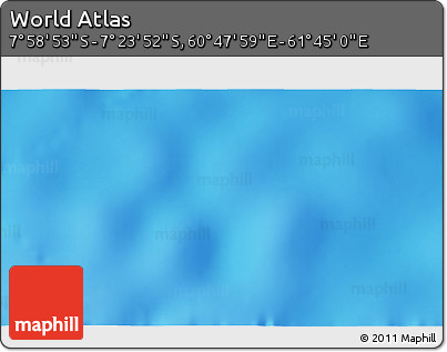 Shaded Relief 3D Map of the Area around 7° 41' 23" S, 61° 16' 29" E