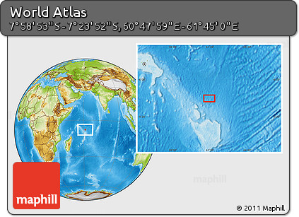 Physical Location Map of the Area around 7° 41' 23" S, 61° 16' 29" E