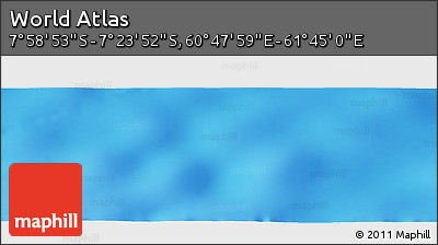 Physical Panoramic Map of the Area around 7° 41' 23" S, 61° 16' 29" E