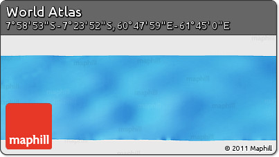 Physical Panoramic Map of the Area around 7° 41' 23" S, 61° 16' 29" E
