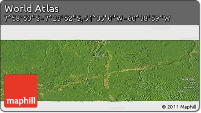 Satellite Panoramic Map of the Area around 7° 41' 23" S, 61° 7' 30" W