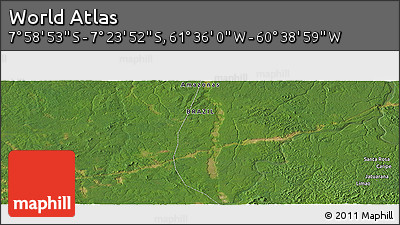 Satellite Panoramic Map of the Area around 7° 41' 23" S, 61° 7' 30" W