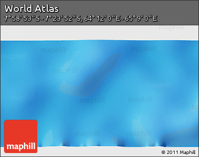 Physical 3D Map of the Area around 7° 41' 23" S, 64° 40' 30" E