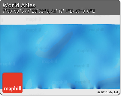 Physical 3D Map of the Area around 7° 41' 23" S, 64° 40' 30" E