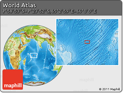 Physical Location Map of the Area around 7° 41' 23" S, 65° 31' 30" E