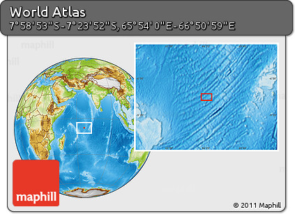Physical Location Map of the Area around 7° 41' 23" S, 66° 22' 30" E