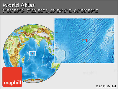 Physical Location Map of the Area around 7° 41' 23" S, 66° 22' 30" E