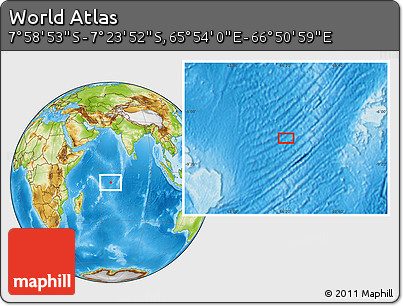 Physical Location Map of the Area around 7° 41' 23" S, 66° 22' 30" E